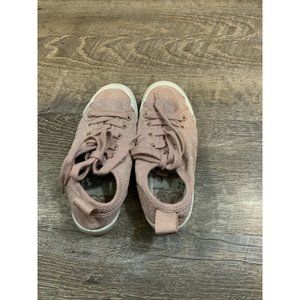 girls roxy Pink glitter Lace Up tennis shoes Size 12